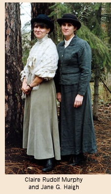 Photo of Claire Rudolf Murphy and Jane G. Haigh in period costumes